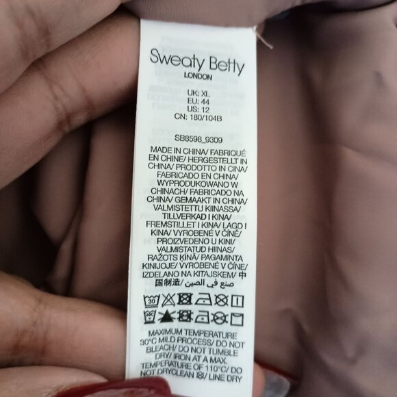 Sweaty Betty Alto Puffer Jacket XL Pink Water Resistant NWT $398 Retail - Picture 8 of 14